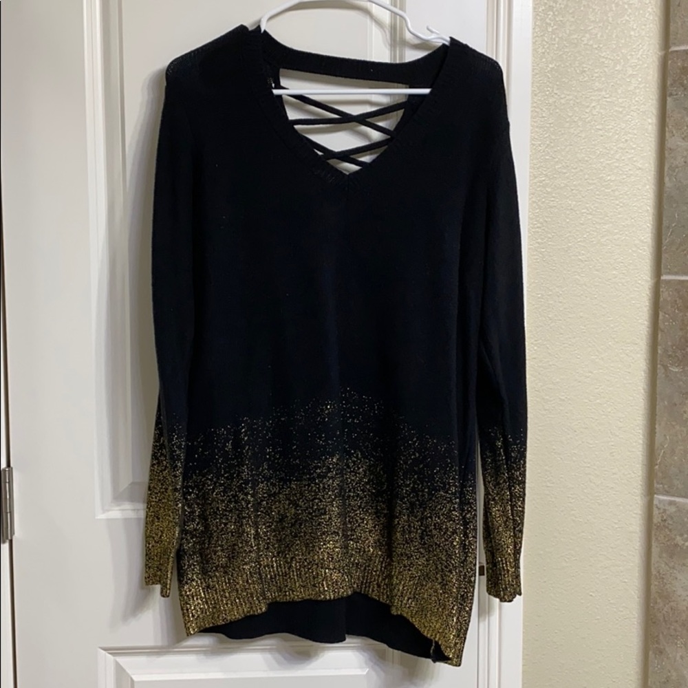 Black with gold Torrid sweater